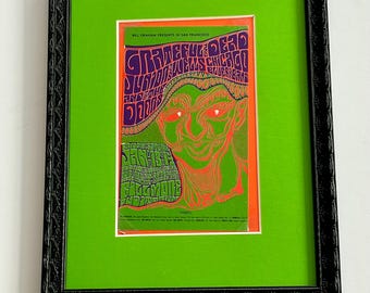 Grateful Dead The Doors Fillmore Auditorium 1967 BG-45 Circulaire encadrée Wes Wilson
