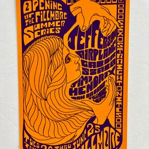 Jimi Hendrix Fillmore Theater 1967 Clifford Charles Seeley BG-69 Original Postkarte