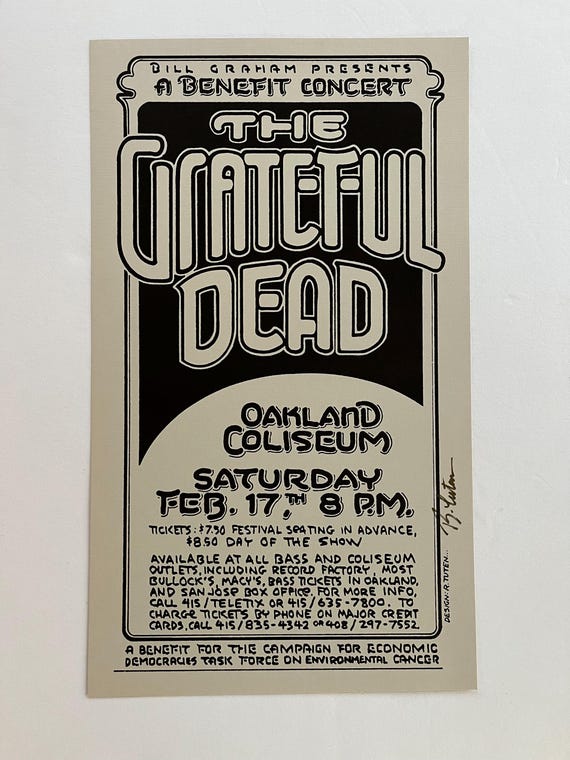 Grateful Dead Oakland Coliseum 1976 Signed by Randy Tuten Original