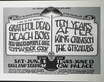 Randy Tuten Grateful Dead and Beach Boys 1974 Concert Poster