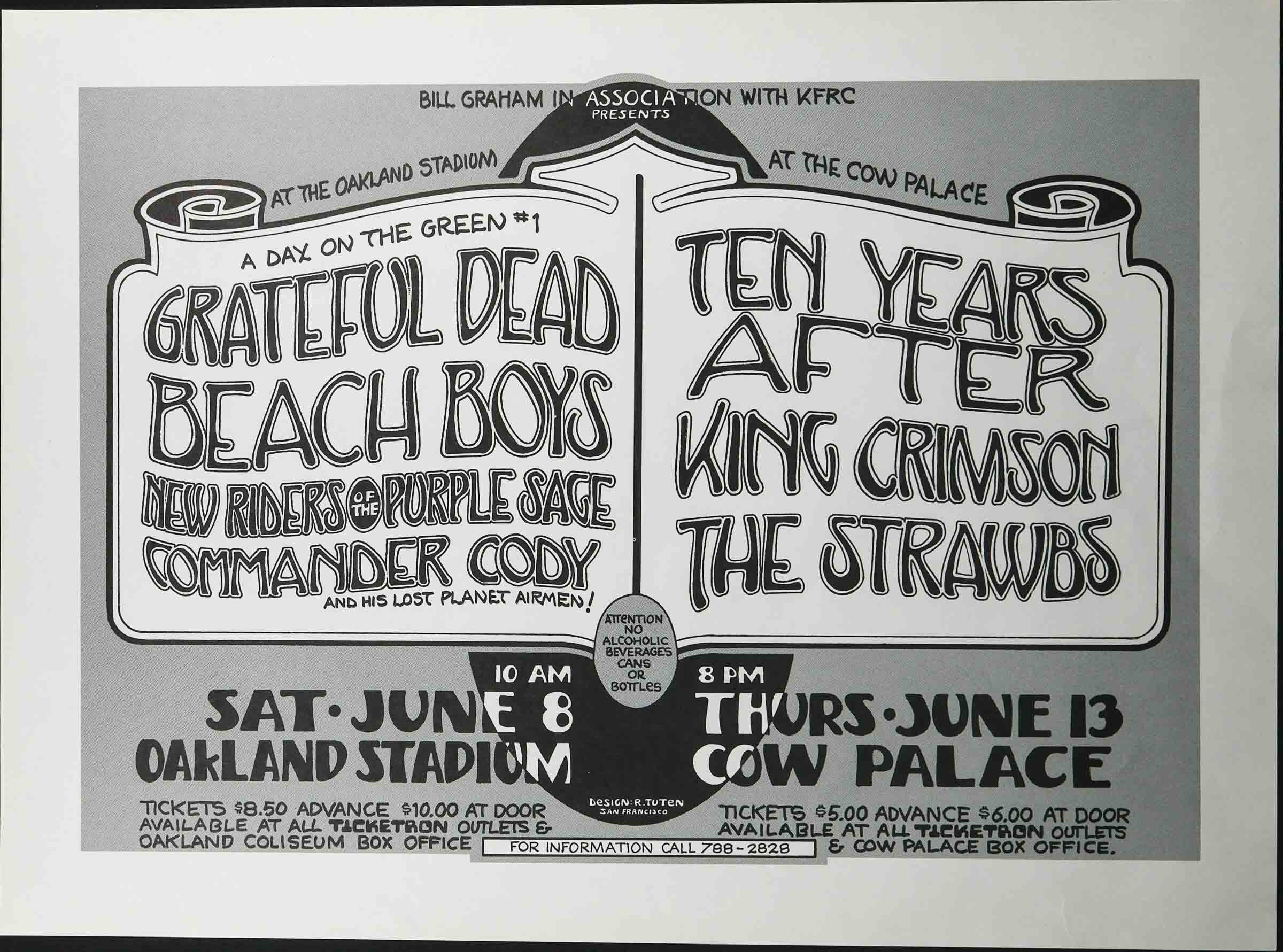 Randy Tuten Grateful Dead and Beach Boys 1974 Concert Poster - Etsy