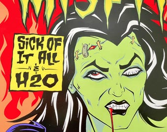 1997 Alan Forbes Misfits Poster d'Halloween Sik of it All Artrock # 178