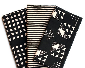 Made in USA Bandana Set, Geometric Scarf, Choice of Color, Chef Gift, Bandanas for Women and Men, Black Bandana