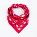 Hand Printed Bandana Gifts for Him Red Bandana Geometric Scarf Hiking Gift Bandanas for Women 