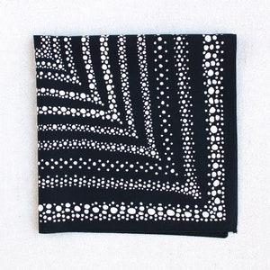 Black Bandana for Women and Men, Fizz Design, Gift for Gardener, Tightly Woven 100% Cotton, Hand Printed Bandanna, Made in USA image 2