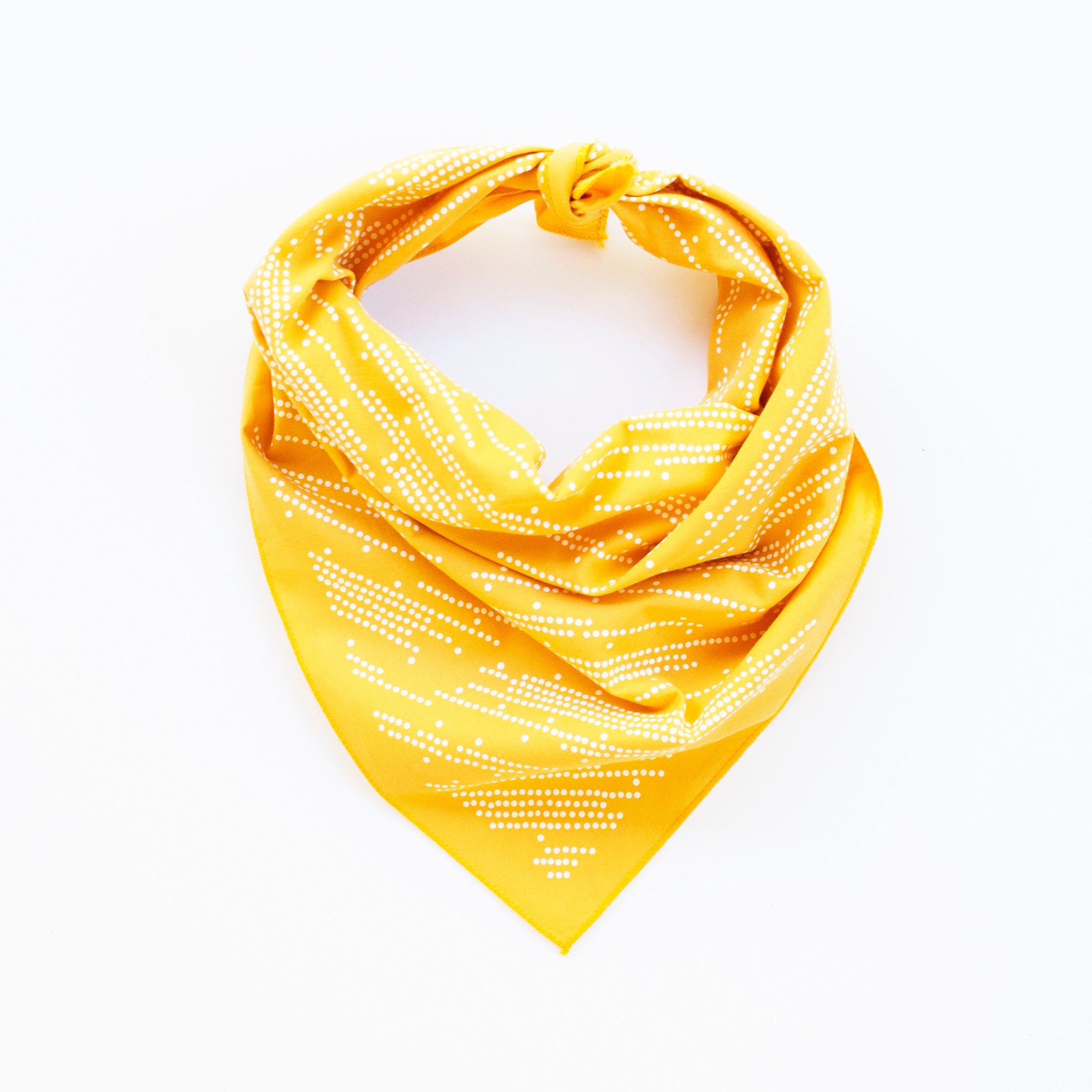 Cotton Scarf, Scarf, Baker, Bandana, Print, - and Cotton Made Unisex and 100% Gift Scarf, for Etsy USA, Dot Yellow Geometric Hair Golden Stripe in