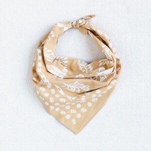Bandanas for Women, Sand Bandana, Made in USA, Hand Printed Scarf, Floral Print Bandana, Gift for Gardener, Unisex Scarf