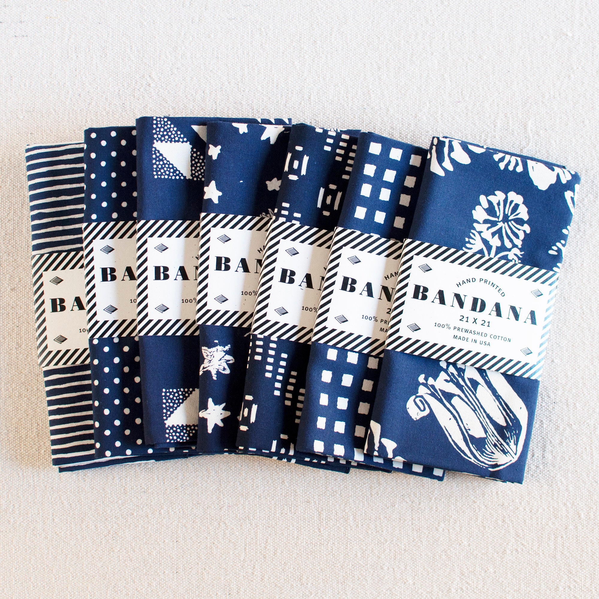 Bandanas for Women Hand Printed Blue Bandanas For Him and Etsy