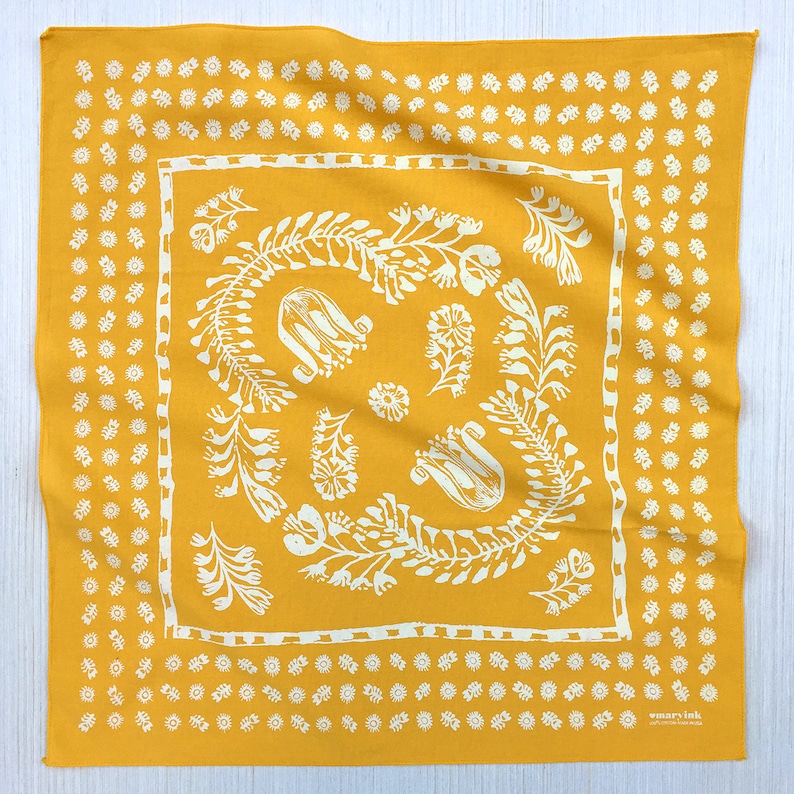 Bandanas for Women Golden Yellow Bandana Made in USA Hand Etsy
