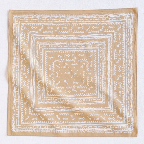Sand Bandana, Screen Printed, Geometric Diamond Pattern