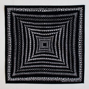 Black Bandana for Women and Men, Fizz Design, Gift for Gardener, Tightly Woven 100% Cotton, Hand Printed Bandanna, Made in USA image 4