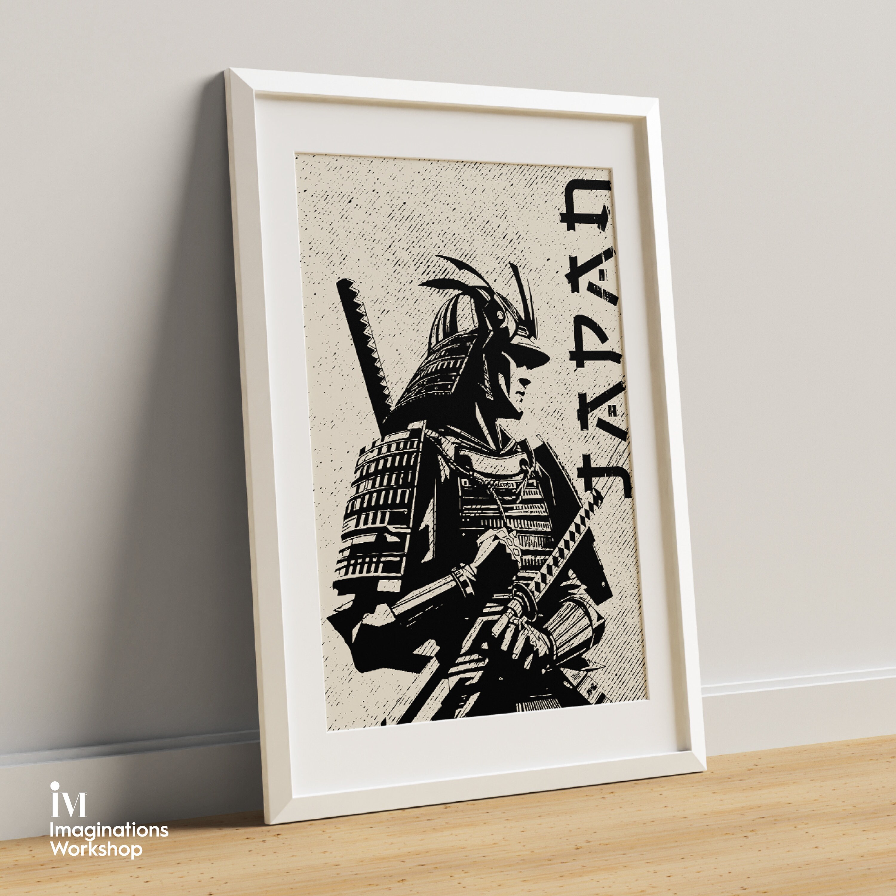 Samurai Warrior, Japanese Art, Samurai Print, Tokyo, Minimalist Wall