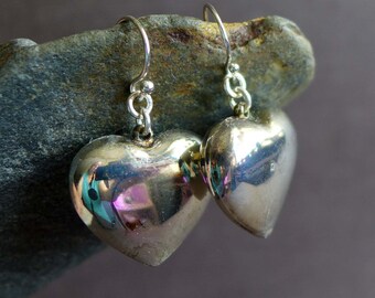 Contemporary Sterling Earrings Sterling Hollow Form Earrings Boho Silver Earrings Artisan Hollow Form Earrings