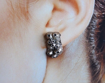 Textured Bronze Barnacle Earrings, Cast from Real Shell Beach Lover Nautical Jewelry