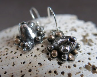 Barnacle Earrings, Sterling Silver Bronze Ocean Beach Lover Gift Bronze Sea Barnacle Earrings, Beach Jewelry, Nautical Sea Shell Jewelry