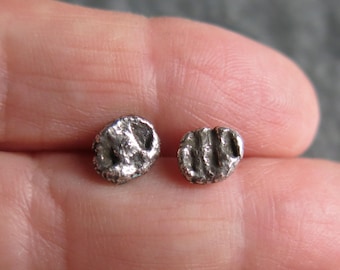 Recycled Sterling Silver Nugget Post Stud Earrings for Men and Women