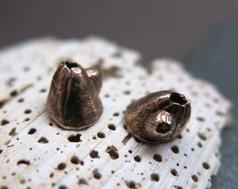 Bronze Barnacle Stud Post Earrings, Ocean Beach Lover Gift Sea Barnacle Earrings, Beach Jewelry, Nautical Sea Shell Jewelry, Unisex Posts