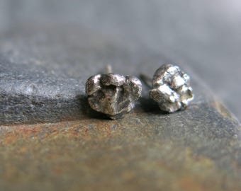 Recycled Sterling Silver Nugget Post Stud Earrings for Men and Women