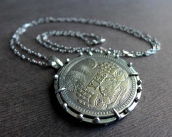 Magic Coin Divination Pendant Necklace, Mystic Yes No Spirit Reading Lucky Decision Coin, Metaphysical, Spirituality, Wicca, Occult, Oracle