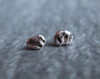 Recycled Sterling Silver Nugget Post Stud Earrings for Men and Women