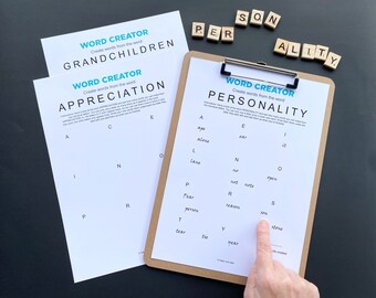 Dementia Word Creator Activity: Word Games (Digital Download)