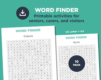 Dementia Word Finder: Brain Games for Seniors (Digital Download)