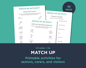 Dementia Match Up Activity: Brain Games for Seniors (Digital Download)