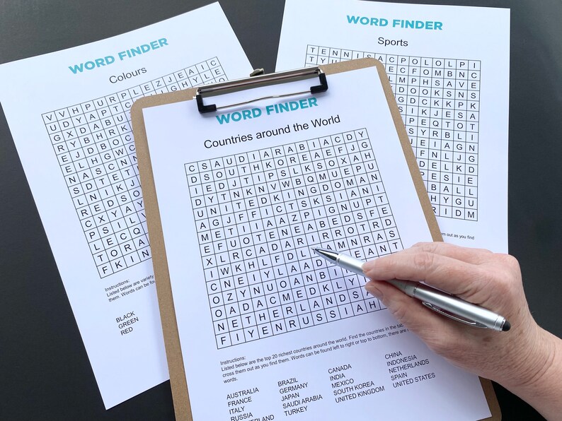 Dementia Word Finder: Brain Games for Seniors (digital Download) - Etsy