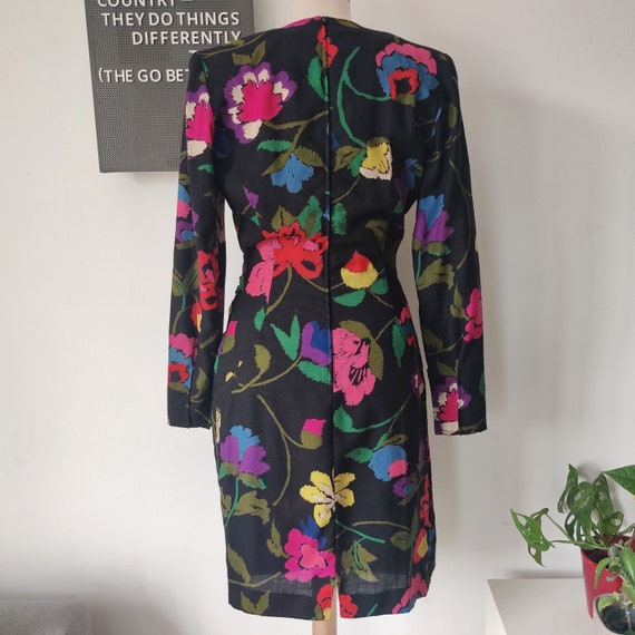 VINTAGE 1980s Emanuel Ungaro floral wool wiggle d… - image 2