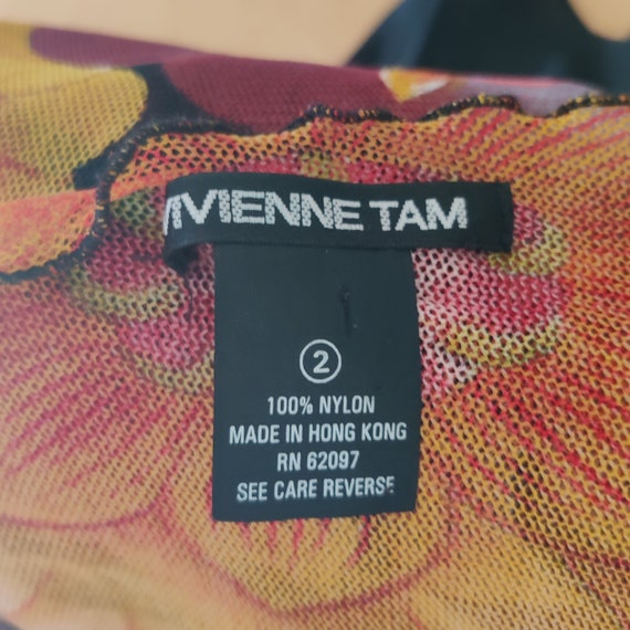 VINTAGE 1990s Vivienne Tam retro floral mesh maxi… - image 9