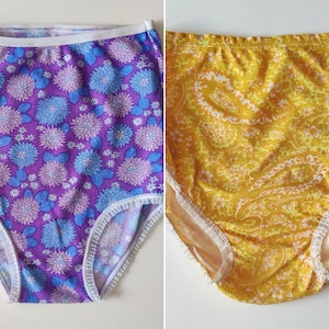 VINTAGE 1960s deadstock psychedelic retro floral underwear by St Michael & Keynote / Made in UK lingerie knickers XS S small 1970s