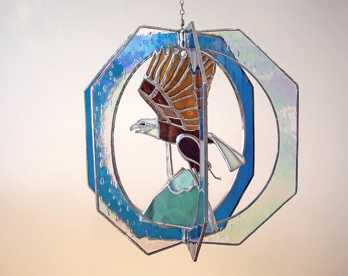 Eagle Stained Glass Suncatcher Whirl Etsy