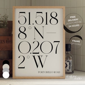 Benutzerdefinierte Koordinaten Druck für Hauseinweihung Geschenk Personalisierter Standort Druck Neues Zuhause Geschenk für Paare Abschlussfeier Benutzerdefinierte Standort Drucke