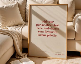 Custom Quote Print Personalised Text Print Wall Art Custom Typography Poster My Favourite Quote Print Gift First Paper Anniversary Gift