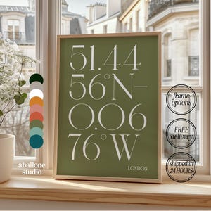 Personalised Deco Coordinates Print Colourful Custom Engagement Location Wedding gift, Unique New Home Gifts, First Anniversary Wall Art
