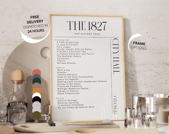 Custom Setlist Print Music Wall Art Serif Album Cover Posters The Killers Lana Del Rey Minimalistic Wall Art Paper 1st Anniversary Gift