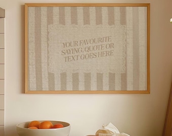 Custom Quote Text Print, Personalised Quote Print, Favourite Song Lyrics Poster, Vintage Doily Fabric Inspired Artwork, Handwritten Style