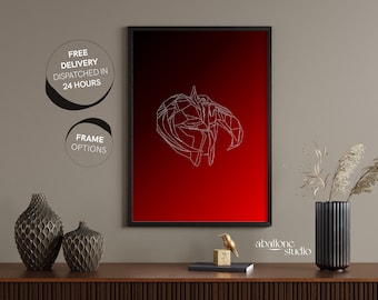 Runescape Zuk Slayer Helm Print Video OSRS Games Gifts for Him Gradient Pixel Art Old School Runescape Gamer Gifts