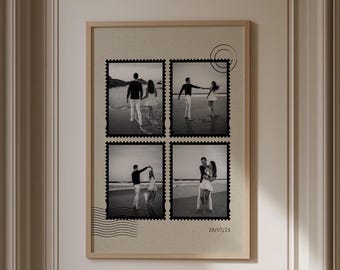 Personalised Photo Stamp Print Custom 1st Anniversary Paper Gift Paper Print Sentimental Wedding Gift Engagement photo New Home Family Photo