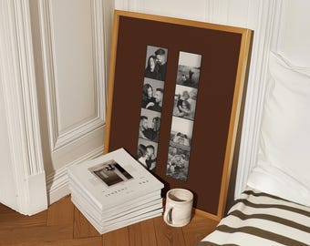 Personalised Two Photobooth Strips Inspired Print Custom photo 1st Anniversary Gift Paper Anniversary Print gift Engagement photo frame