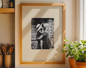 Custom Photo Print Vintage Stripe Background Customised Gift for Her Personalised photo gift picture gift photo frame family portrait gift