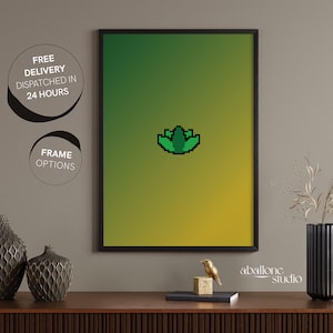 Runescape Herblore Print Video OSRS Games Gifts for Him Gradient Pixel Art Old School Runescape Gamer Gifts