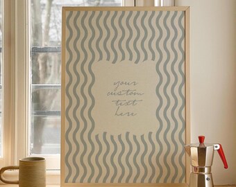 Personalised Quote Wavy Stripe Print Custom Favourite Text Saying Frame Song Lyrics Wall Art Phrase Typography Poster Gift