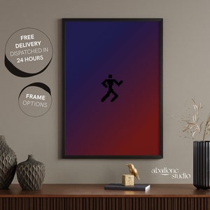 Runescape Agility Print Video OSRS Games Gifts for Him Gradient Pixel Art Old School Runescape Gamer Gifts
