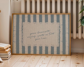 Custom Text Print, Personalised Quote Print, Favourite Song Lyrics Poster, Vintage Doily Fabric Inspired Artwork, Handwritten Style Text