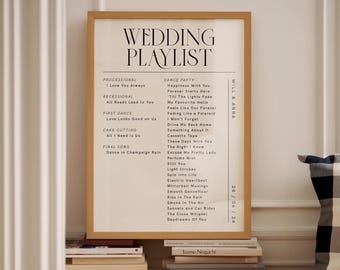 Custom Wedding Playlist Song Print Personalised Wedding Playlist First Dance Song Sign Unique Wedding Gift First Anniversary Paper Gift
