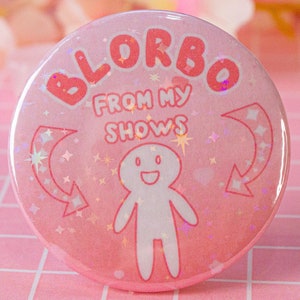 Blorbo From My Shows | Pink Sparkly Holographic Badge | TV/Movie Band Character Pin | Favourite Character Button Badge | 32mm/58mm