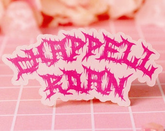 Adesivo com logotipo Death Metal Chappell Roan | Supernova em Vinho Tinto | Quente para Viagem | Princesa do Centro-Oeste | Adesivo Rosa Brilhante à Prova de Respingos | 7,6 cm