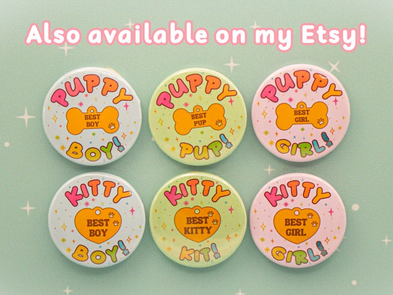 Puppy Boy Badge | Otherkin Kinnie Pride Pin | Pup Fursona Furry Badge | Petplay Badge | Kawaii Cute Blue Rainbow | Pet Play Pin | 37mm/58mm afbeelding 3
