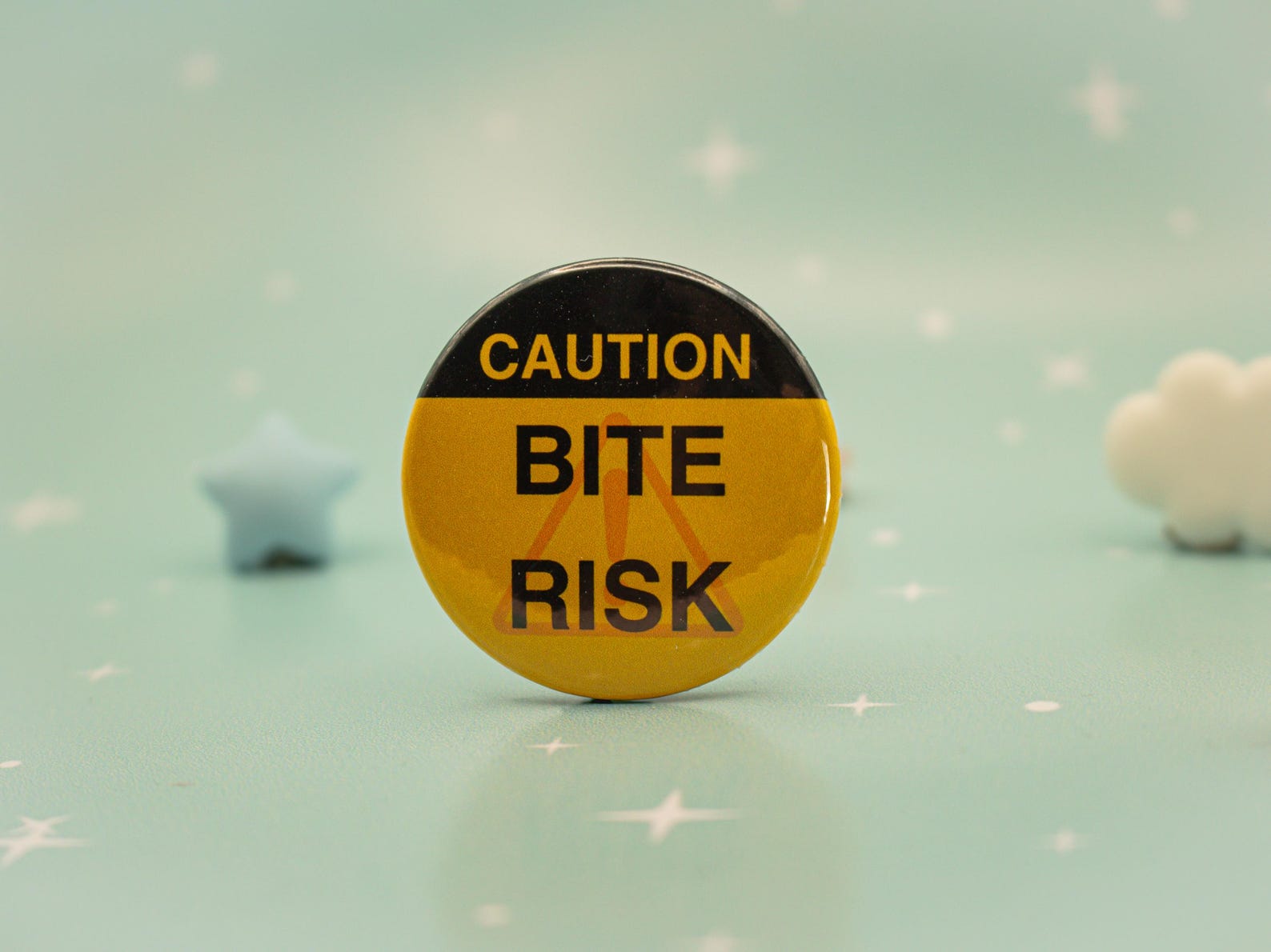 CAUTION: Bite Risk | Furry Cosplay Nonverbal Communication Badges for ...